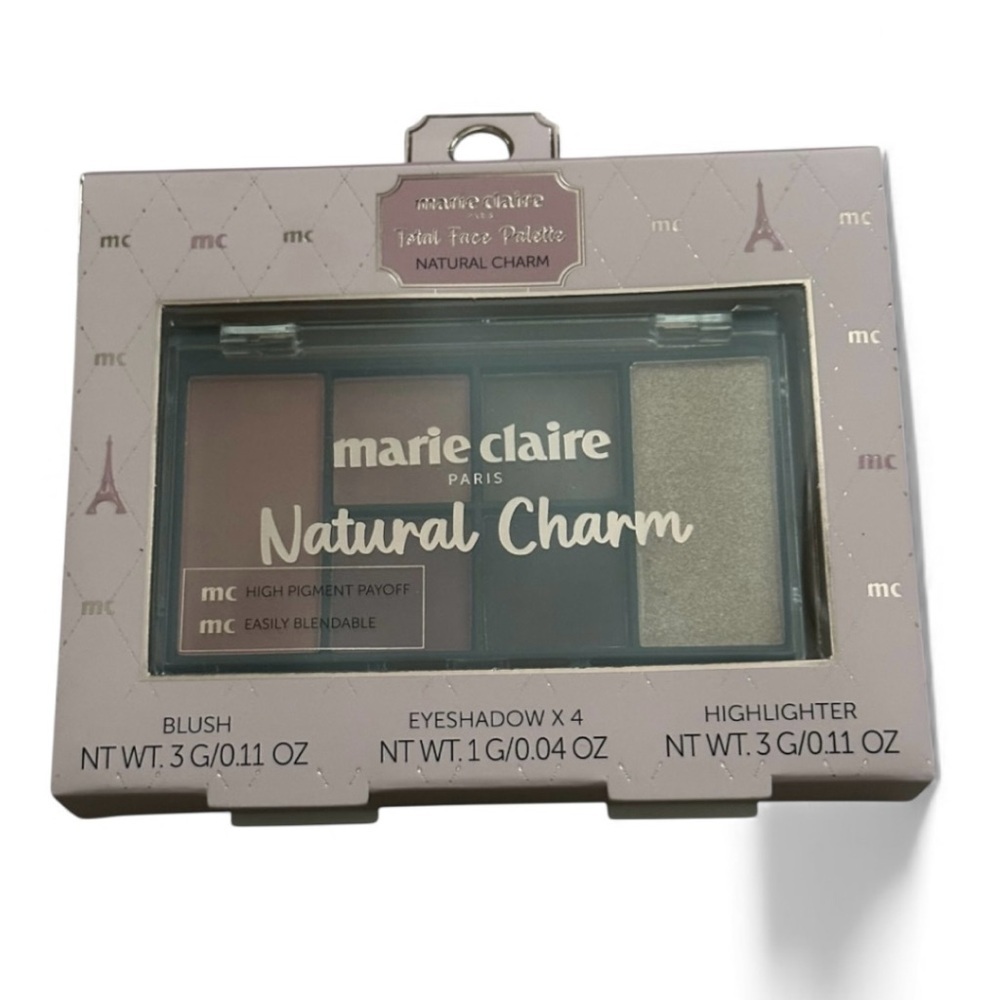 Marie Claire Natural Charm Makeup Palette - Blush, Eyeshadow, Highlighter